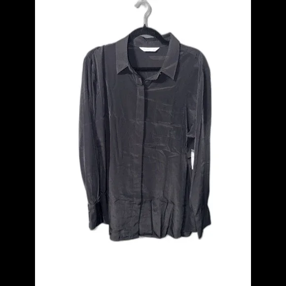 Nine West Shirt Womens XL Black Regular Fit Long Sleeve Button Down Collared - Picture 1 of 5